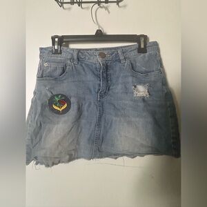 No Boundaries Green and Blue Embellished Mini Skirt